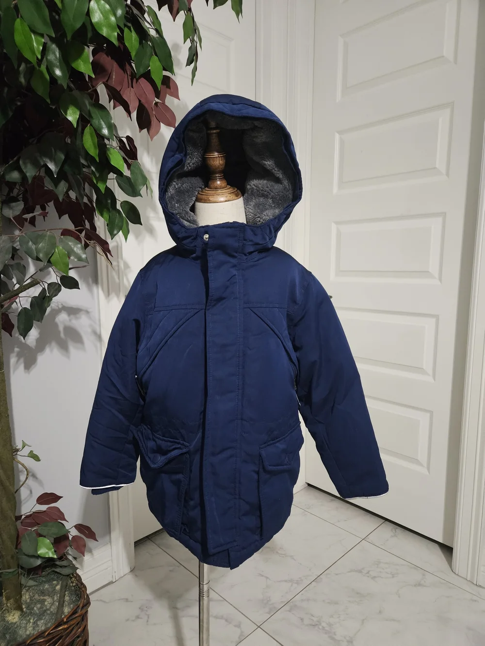 GAP Navy Hooded Puffer Jacket for Kids